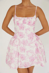 Courting Cami Strap Mini Dress Floral Pink