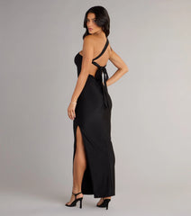 Kiana One-Shoulder Open Back Slit Formal Dress