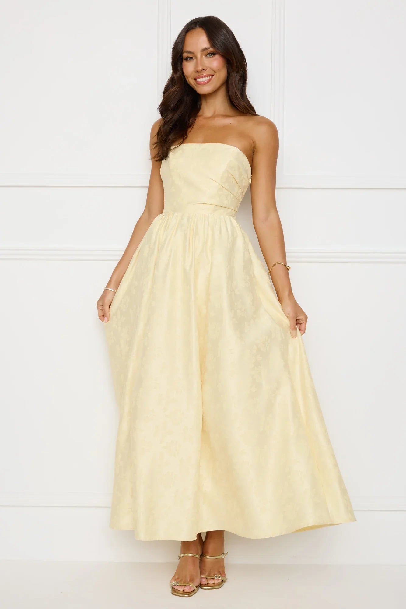Dancing In Magic Strapless Maxi Dress